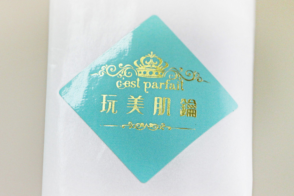 數位貼-方形 超黏貼+亮膜+燙金 30x30mm